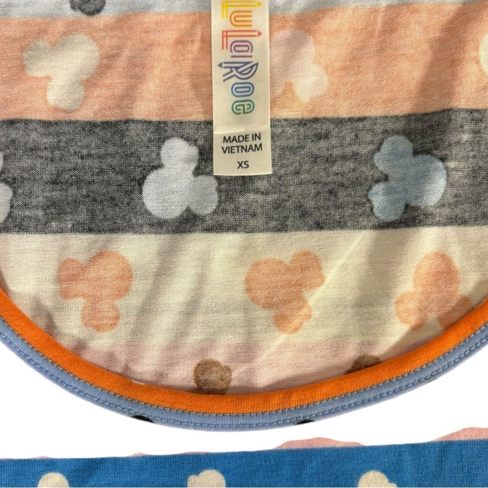 Disney LuLaRoe Classic Tee Mickey Mouse Striped XS Multicolor Top NWT Disneycore - Picture 3 of 7
